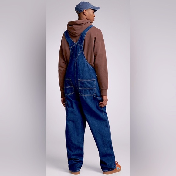 Carhartt Men's Loose Fit Washed Cotton Denim High Back Bib Overalls - Picture 3 of 10